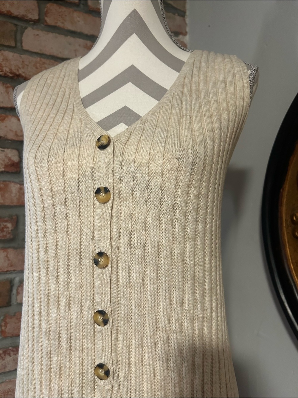Mango • Ribbed Knit Button Jumpsuit - Picture 2 of 4